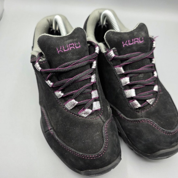 Kuru Chicane Shoes Womens 6.5 Black Purple Suede Hiking Comfort Sneaker Walking - Picture 2 of 12